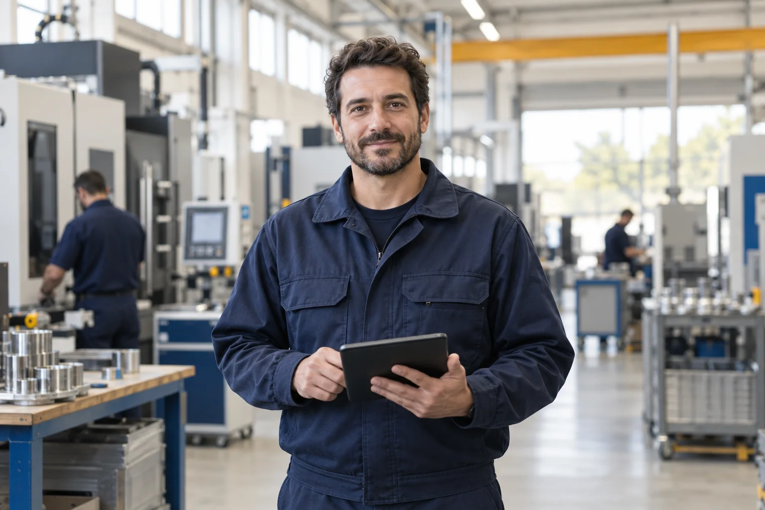 Operaio in uno stabilimento industriale